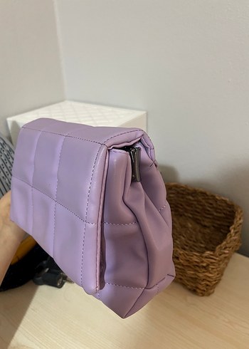 Pastel Mor Deri Kadın Çanta - Görsel 2