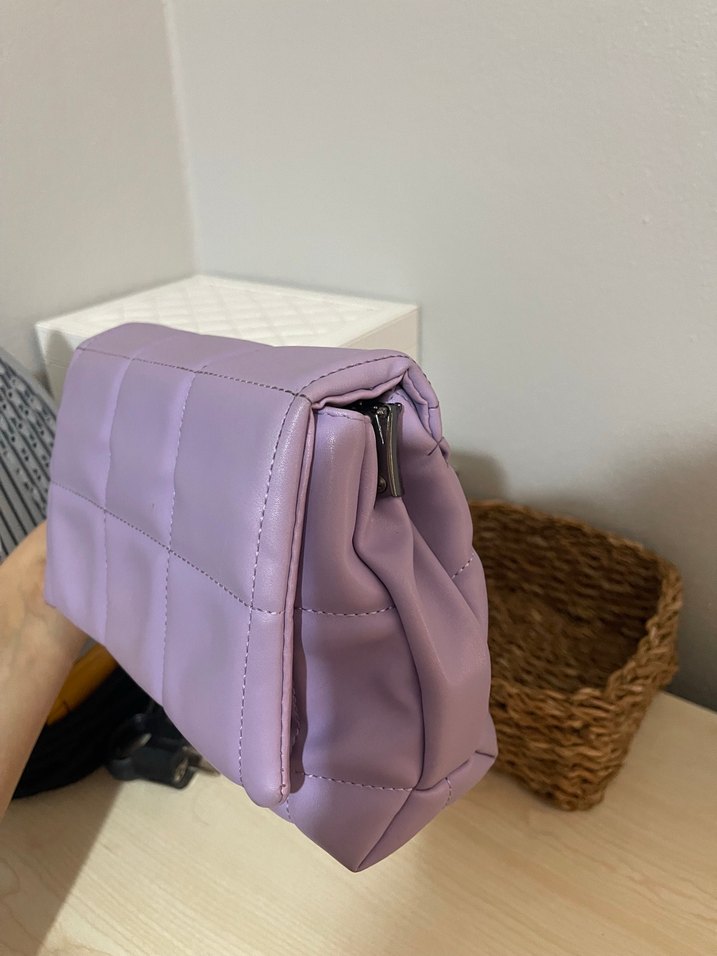 Pastel Mor Deri Kadın Çanta - Görsel 2