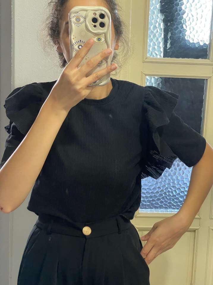 Siyah bluz - Görsel 4