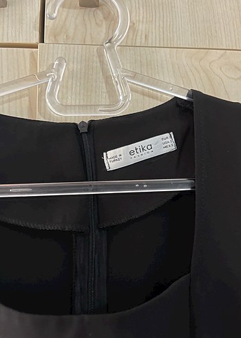 Kare Yaka Siyah Kadın kalem elbise - Görsel 3