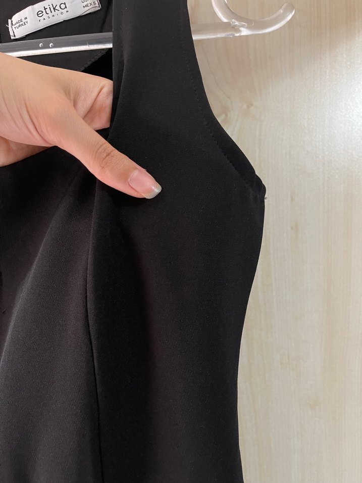 Kare Yaka Siyah Kadın kalem elbise - Görsel 5