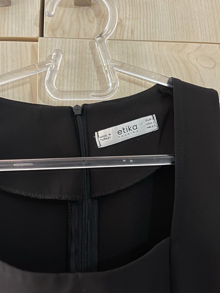 Kare Yaka Siyah Kadın kalem elbise - Görsel 3