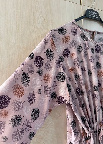 Pembe Bohem Uzun Kollu Piliseli Elbise - Görsel 5