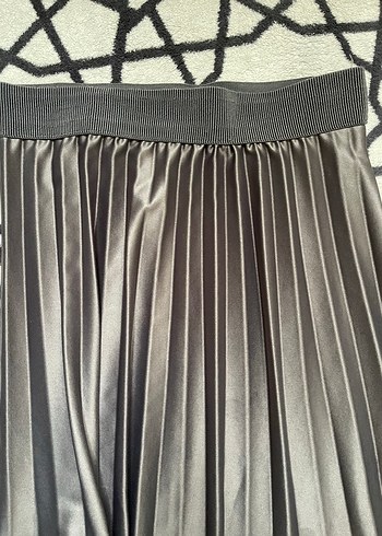 Gri Pilili Uzun Kadın Etek - Görsel 5