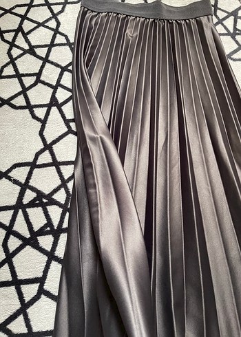 Gri Pilili Uzun Kadın Etek - Görsel 4