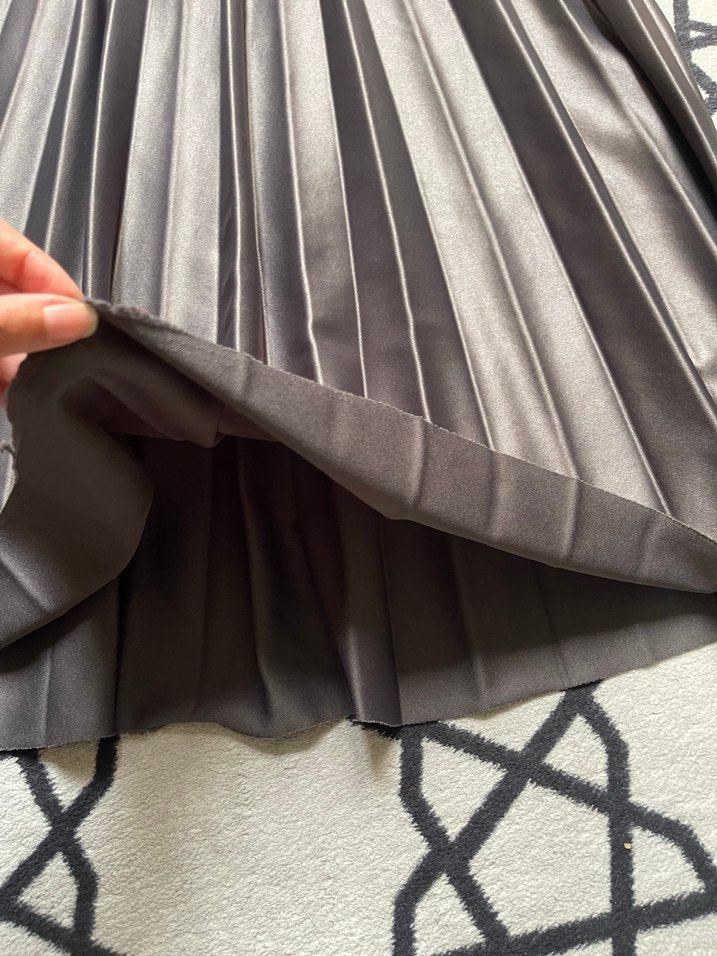 Gri Pilili Uzun Kadın Etek - Görsel 3