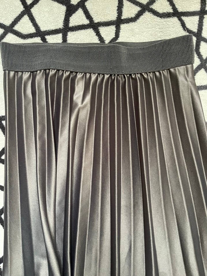 Gri Pilili Uzun Kadın Etek - Görsel 5