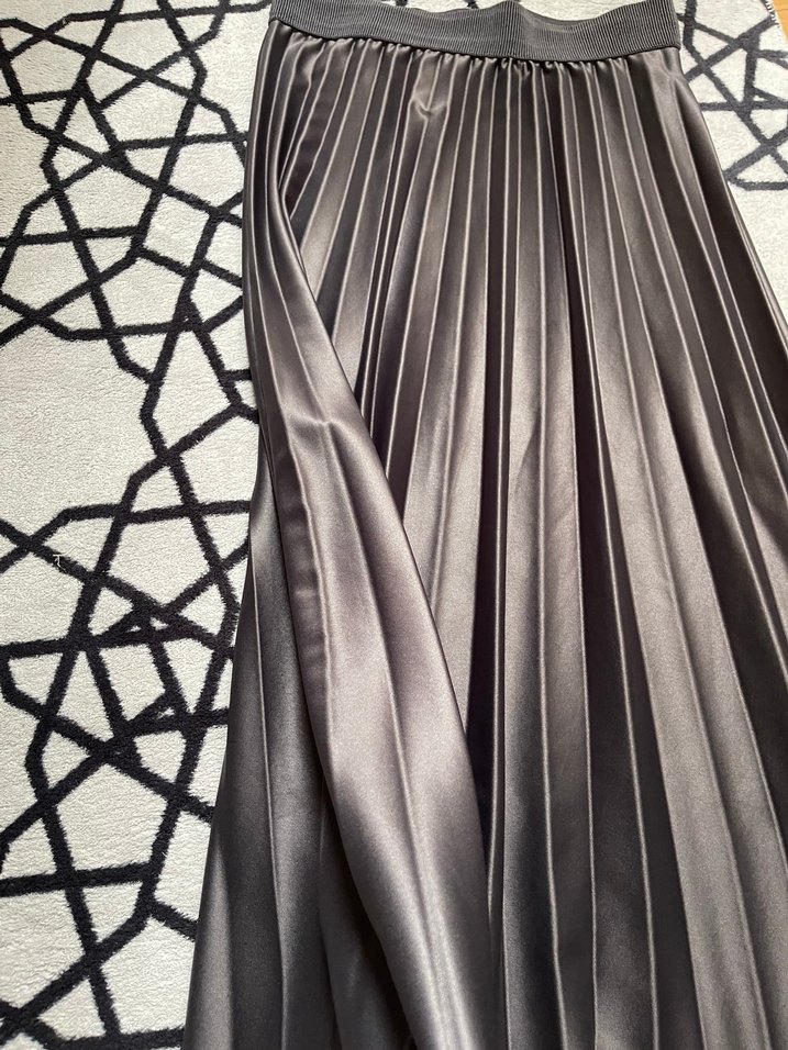Gri Pilili Uzun Kadın Etek - Görsel 4