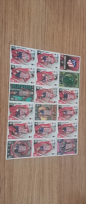 2024 topps ucl Atletico Madrid takım 18 Kart 