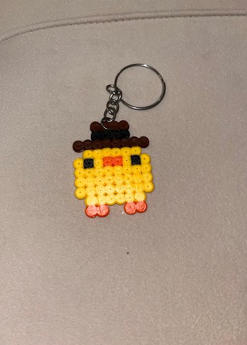 Sarı Boncuklu Tavuk Figürlü Anahtarlık - Görsel 2