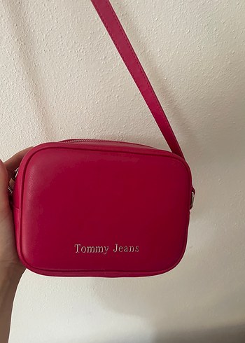 Tommy Jeans Pembe Deri Kadın Çapraz Çanta
