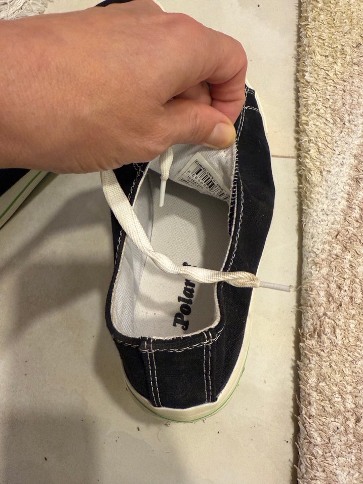 Siyah Bağcıklı erkek bez Ayakkabı - Görsel 2