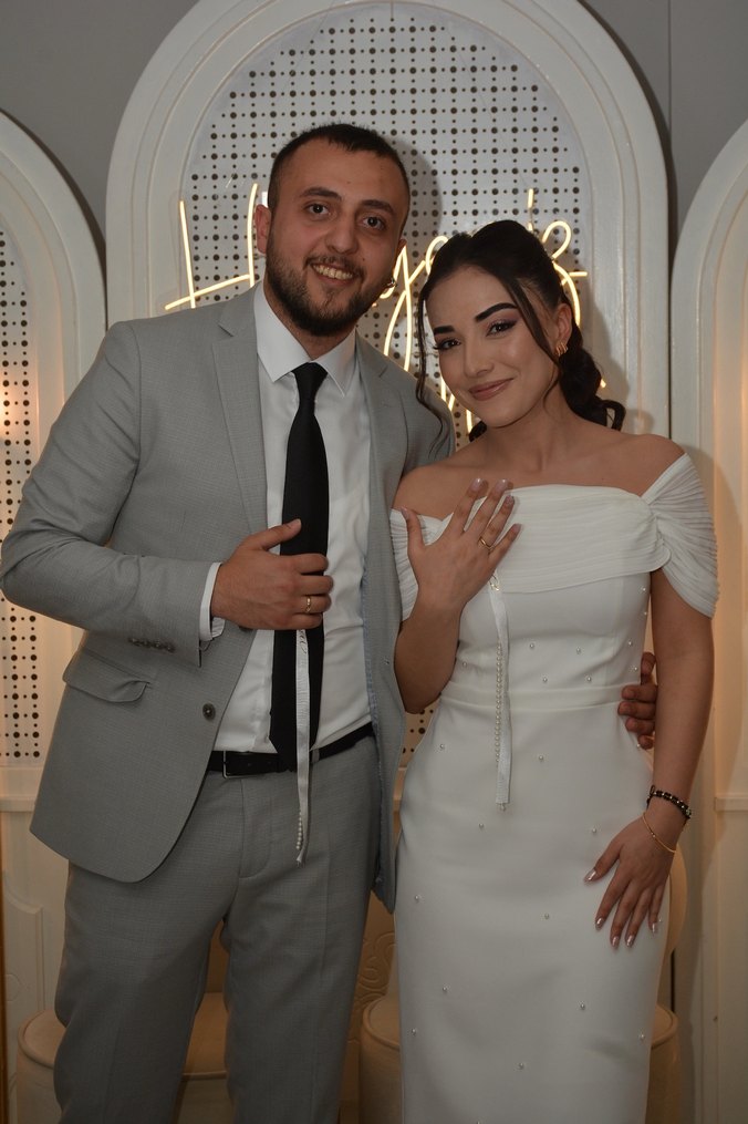 Beyaz Midi Abiye Elbise - Görsel 5