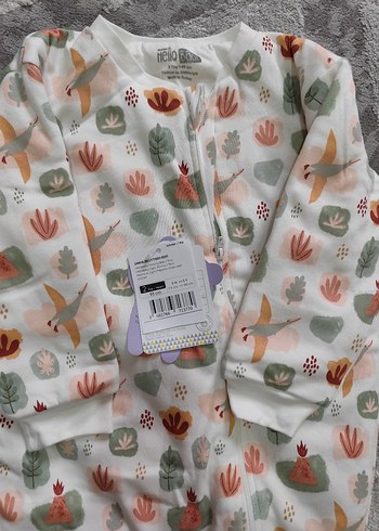 Etiketli HelloBaby Unisex Baskılı Pamuk Uyku Tulumu - Görsel 2