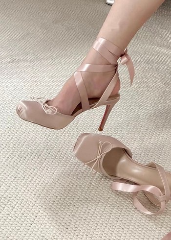 American Vintage Kurdeleli Topuklu Balerin Ayakkabisi