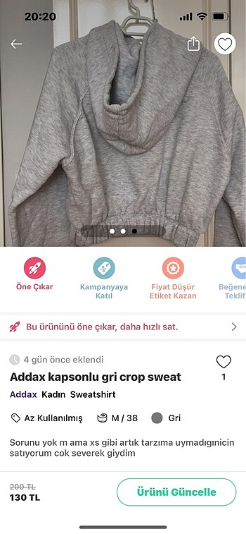 Addax gri sweat