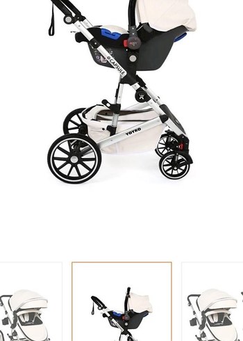 Beyaz Çok Fonksiyonlu Bebek Arabası - Görsel 3