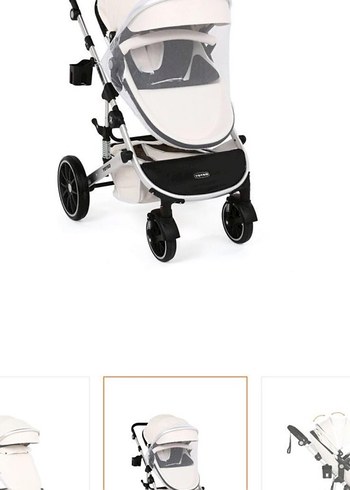 Beyaz Çok Fonksiyonlu Bebek Arabası - Görsel 6