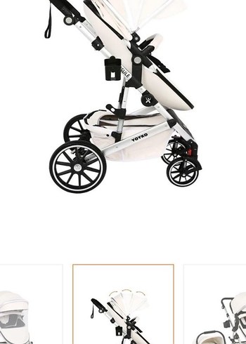 Beyaz Çok Fonksiyonlu Bebek Arabası - Görsel 4