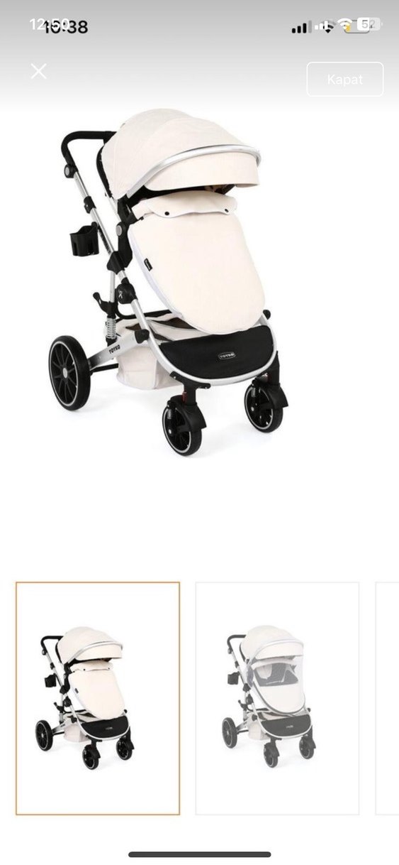 Beyaz Çok Fonksiyonlu Bebek Arabası - Görsel 5