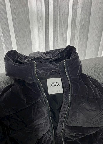 ZARA Gri Fermuarlı Yüksek Yakalı Erkek Ceket - Görsel 2