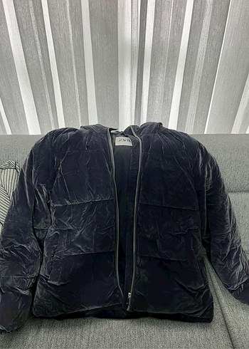 ZARA Gri Fermuarlı Yüksek Yakalı Erkek Ceket - Görsel 3