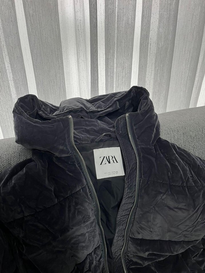 ZARA Gri Fermuarlı Yüksek Yakalı Erkek Ceket - Görsel 2