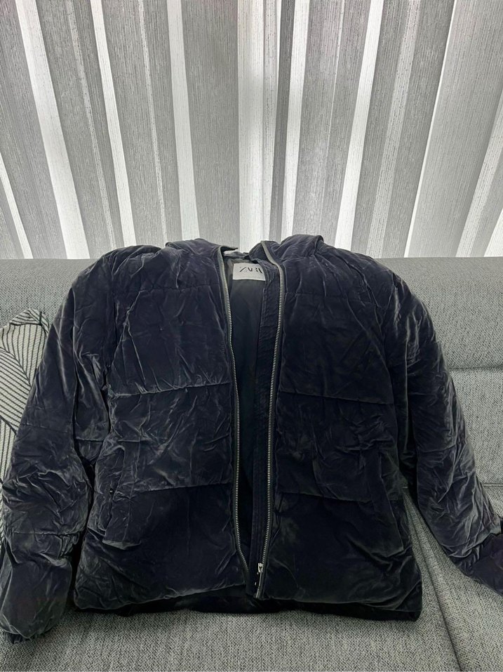 ZARA Gri Fermuarlı Yüksek Yakalı Erkek Ceket - Görsel 3