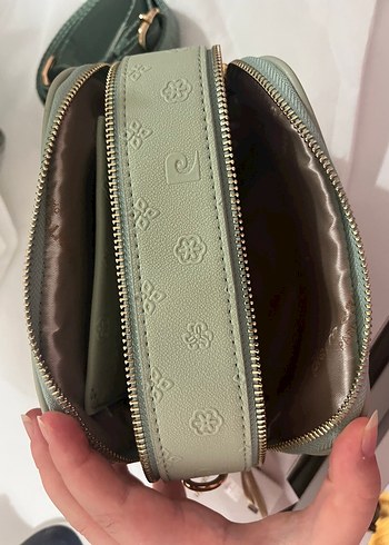 Beden Pierre Cardin Yeşil Deri Kadın Çapraz Çanta