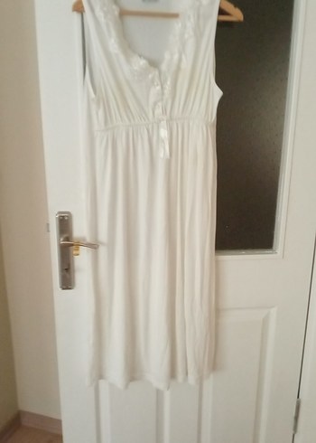 Beyaz Hamile ve Emzirme Gecelik Midi Boy - Görsel 4