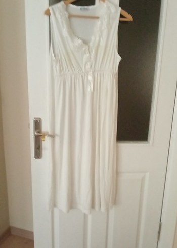 Beyaz Hamile ve Emzirme Gecelik Midi Boy - Görsel 2