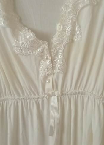 Beyaz Hamile ve Emzirme Gecelik Midi Boy - Görsel 5