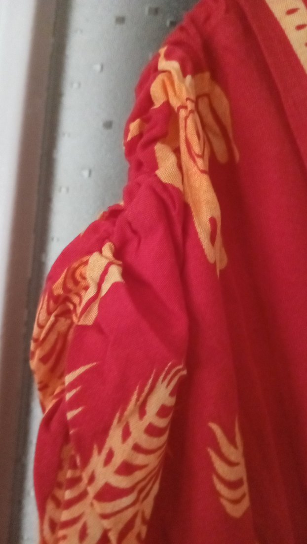 Kırmızı V Yaka Uzun Bohem Elbise - Görsel 3