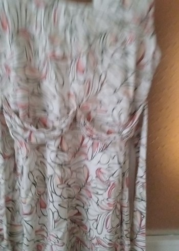 Bej Desenli Straplez Hamile Mini Tunik - Görsel 10