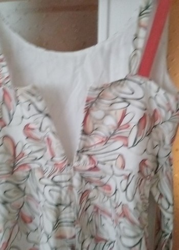 Bej Desenli Straplez Hamile Mini Tunik - Görsel 5