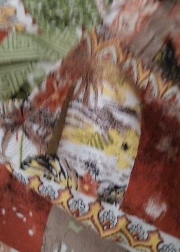 Bohem Çok Renkli Düğmeli Kadın Kumaş Pantolon - Görsel 8