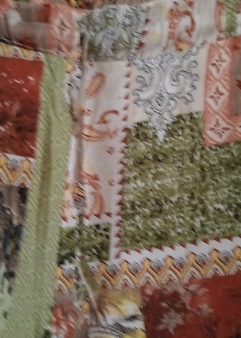 Bohem Çok Renkli Düğmeli Kadın Kumaş Pantolon - Görsel 4