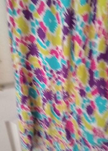 Renkli Batik Desenli Bohem Uzun Elbise - Görsel 3