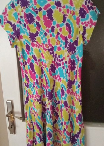 Renkli Batik Desenli Bohem Uzun Elbise - Görsel 5