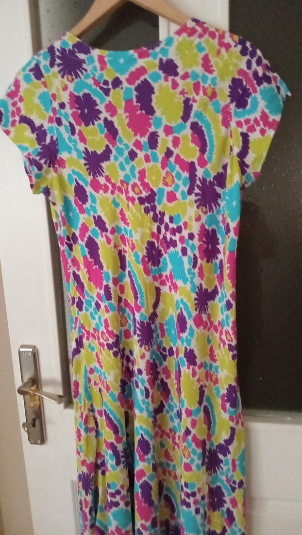 Renkli Batik Desenli Bohem Uzun Elbise - Görsel 5