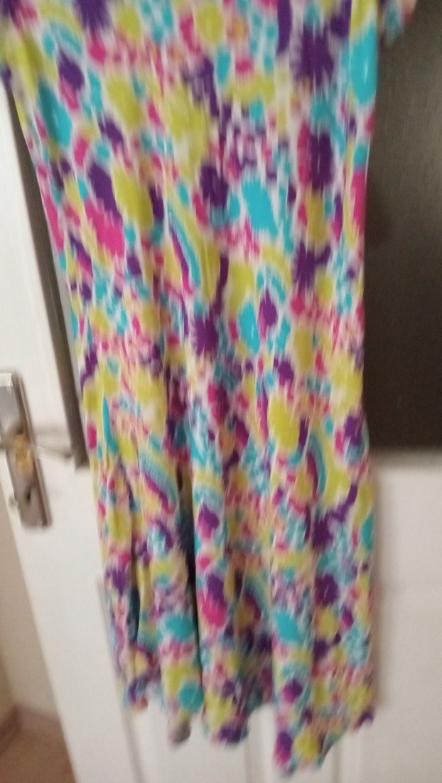 Renkli Batik Desenli Bohem Uzun Elbise - Görsel 4