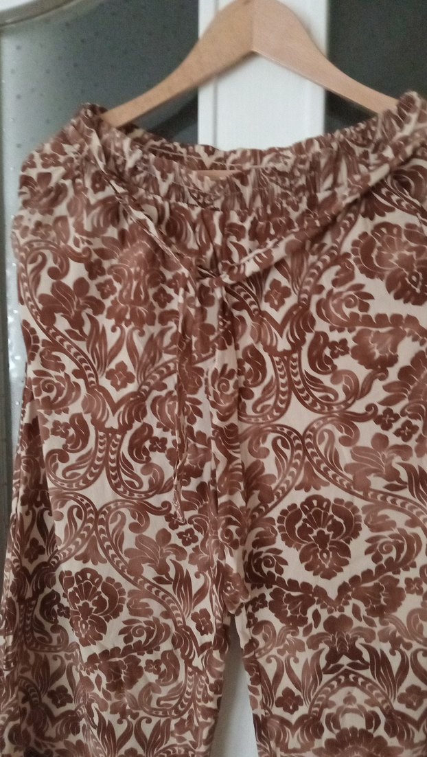 Kadın Kahverengi Bohem Pilili Pantolon - Görsel 4