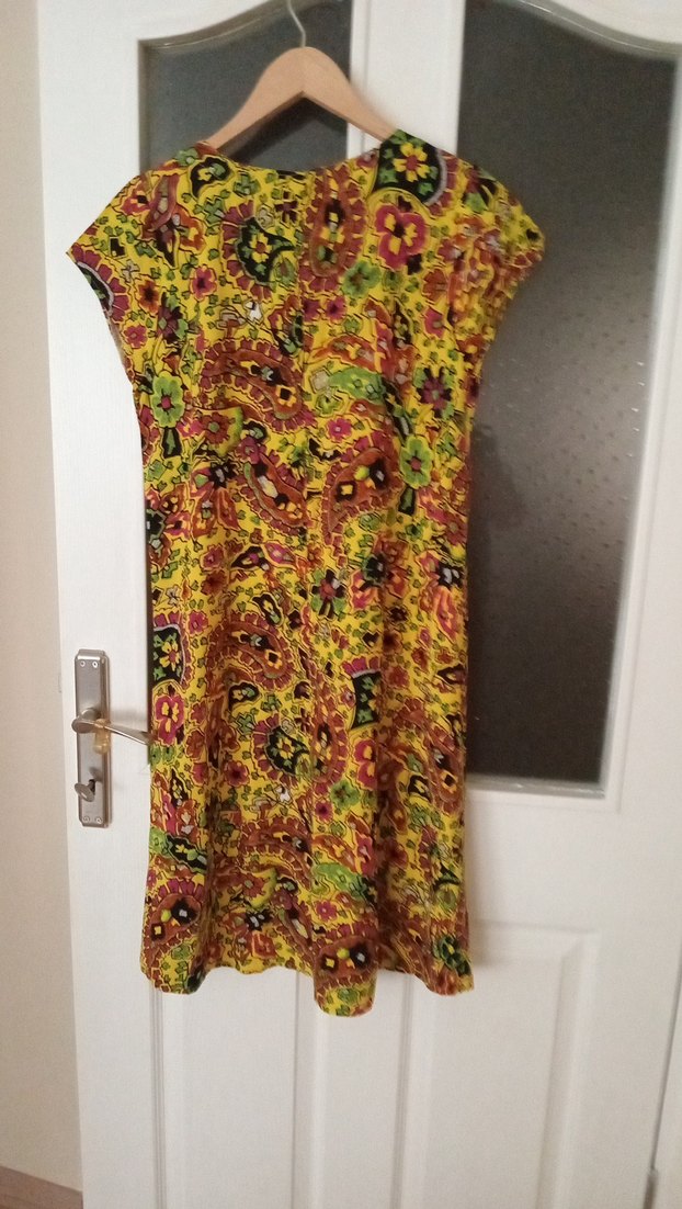 Renkli V Yaka Bohem Midi Elbise - Görsel 4