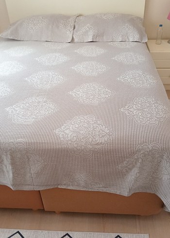 lila rengi Desenli cift kisilik pike Yatak Örtüsü - Görsel 11