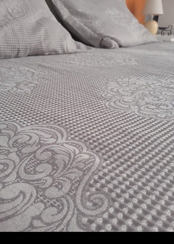 lila rengi Desenli cift kisilik pike Yatak Örtüsü - Görsel 8