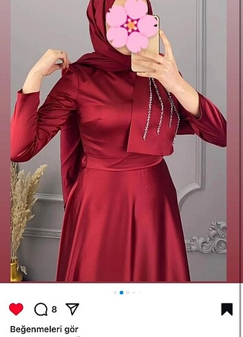 Kırmızı tesettür abiye