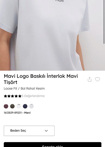 Mavi Mavi Baskılı Beyaz Kadın Tişört