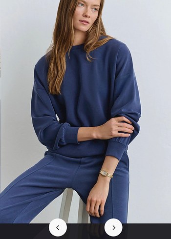 s Beden mavi Renk Lacivert Oversize Kadın Sweatshirt