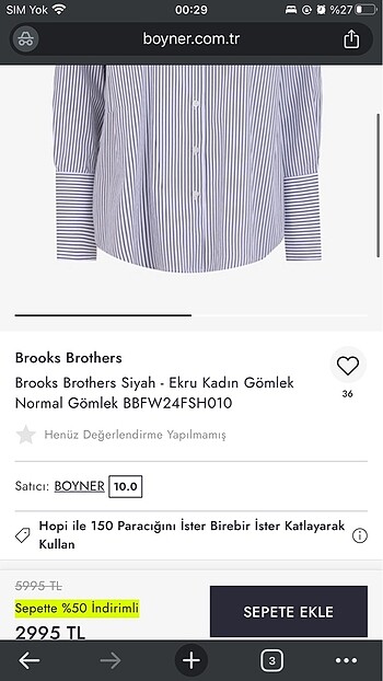 34 Beden Beyaz gömlek