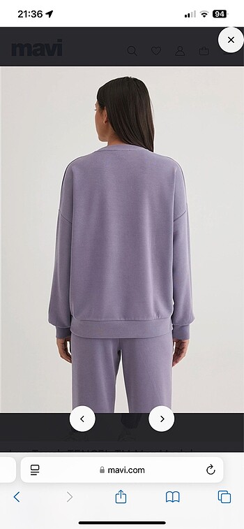 xs Beden mor Renk Mor sweatshirt
